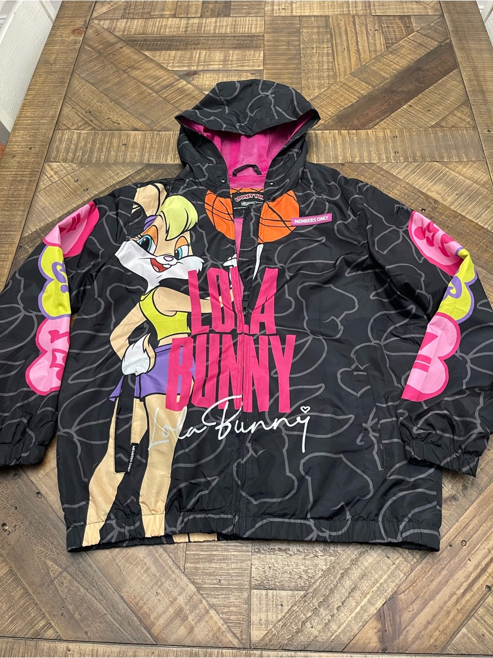 Rare Members Only Looney Tunes Lola Bunny Graphic Hooded Jacket